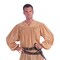 Men's Medieval Shirt Romantic Tunic with Gathered Yoke Elastic Band Cuffs One Size